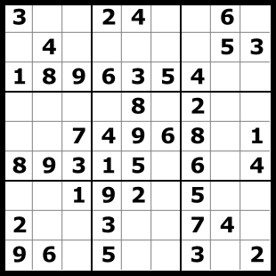 Ein
			mittelschweres Sudoku