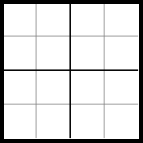 Ein leeres 4x4-Sudoku