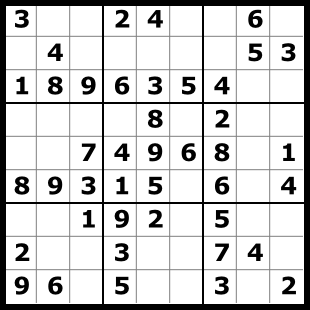 Ein
			mittelschweres Sudoku
